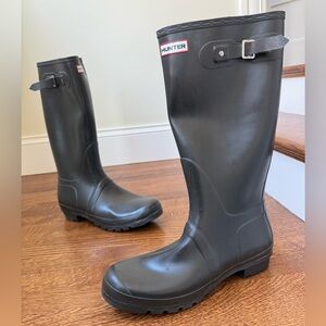 HUNTER Rain Snow Boots Brown Tall Outdoors Fishing Chore Mud Waterproof Men’s 10